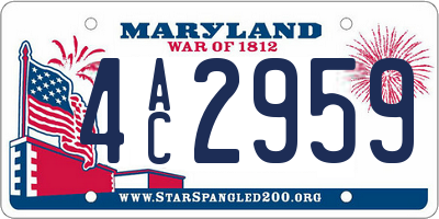 MD license plate 4AC2959