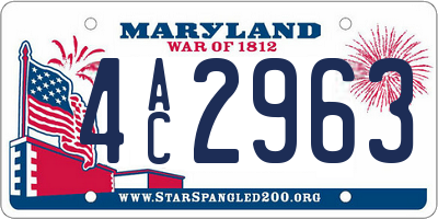 MD license plate 4AC2963