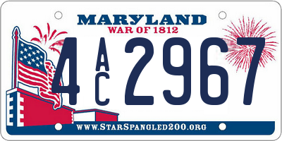MD license plate 4AC2967