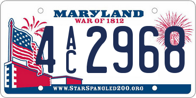 MD license plate 4AC2968