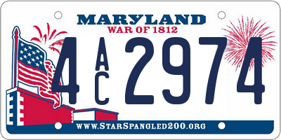 MD license plate 4AC2974