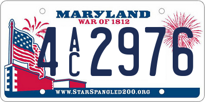MD license plate 4AC2976