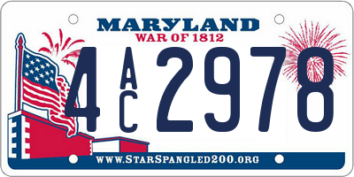 MD license plate 4AC2978
