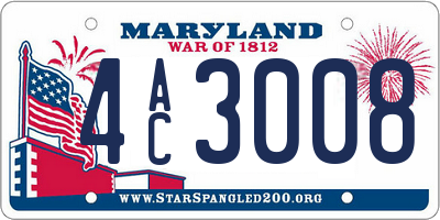 MD license plate 4AC3008