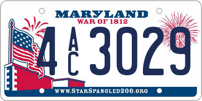 MD license plate 4AC3029