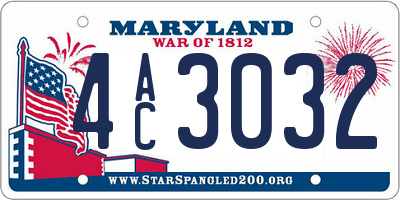 MD license plate 4AC3032