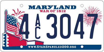 MD license plate 4AC3047