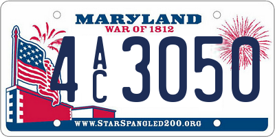 MD license plate 4AC3050