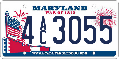MD license plate 4AC3055