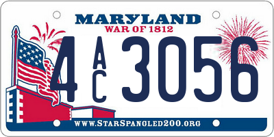 MD license plate 4AC3056