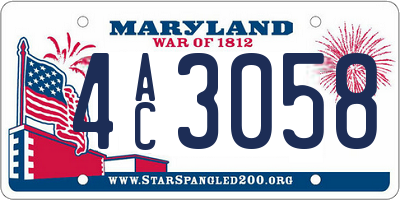 MD license plate 4AC3058
