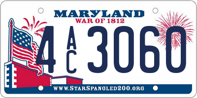 MD license plate 4AC3060