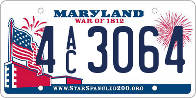 MD license plate 4AC3064
