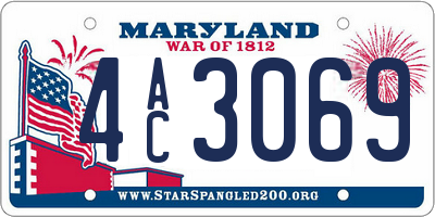 MD license plate 4AC3069