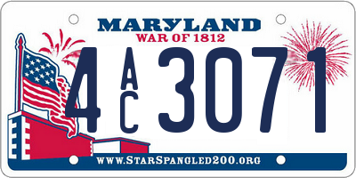 MD license plate 4AC3071