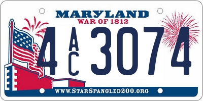 MD license plate 4AC3074