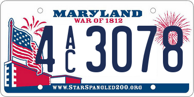 MD license plate 4AC3078