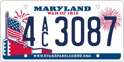 MD license plate 4AC3087