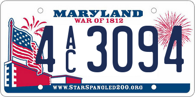 MD license plate 4AC3094