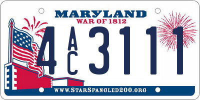 MD license plate 4AC3111