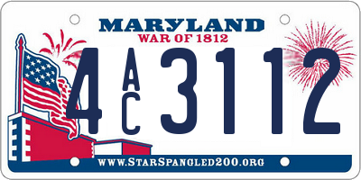 MD license plate 4AC3112