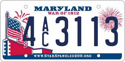 MD license plate 4AC3113