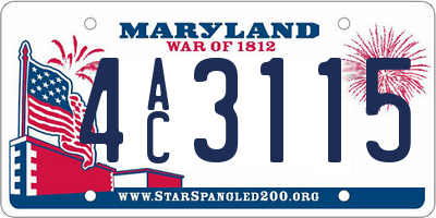 MD license plate 4AC3115