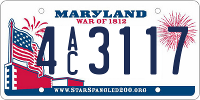 MD license plate 4AC3117