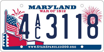 MD license plate 4AC3118