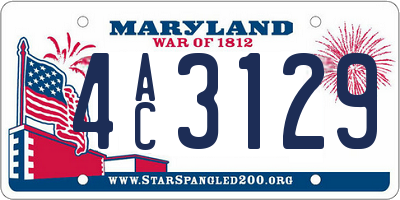MD license plate 4AC3129
