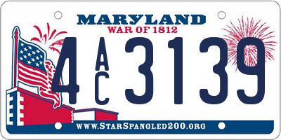 MD license plate 4AC3139