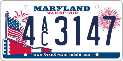 MD license plate 4AC3147