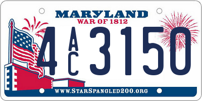 MD license plate 4AC3150
