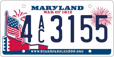 MD license plate 4AC3155