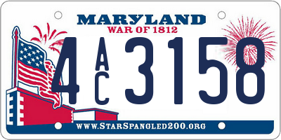 MD license plate 4AC3158