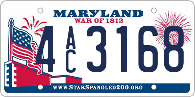 MD license plate 4AC3168