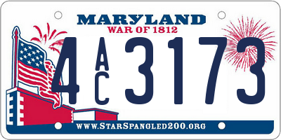 MD license plate 4AC3173