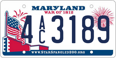 MD license plate 4AC3189