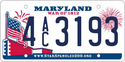 MD license plate 4AC3193