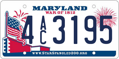 MD license plate 4AC3195