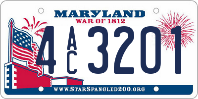 MD license plate 4AC3201