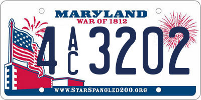 MD license plate 4AC3202