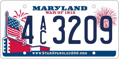 MD license plate 4AC3209