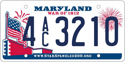 MD license plate 4AC3210