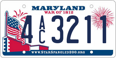 MD license plate 4AC3211