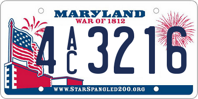 MD license plate 4AC3216