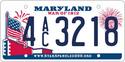 MD license plate 4AC3218