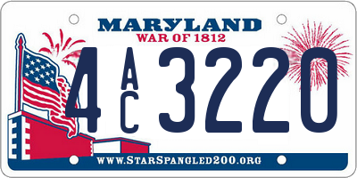 MD license plate 4AC3220