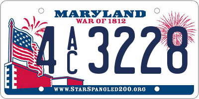 MD license plate 4AC3228