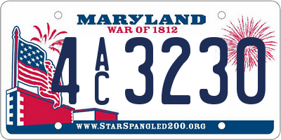 MD license plate 4AC3230